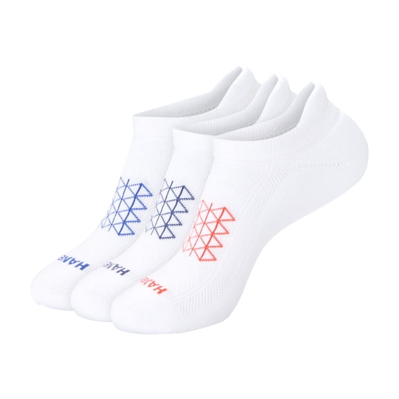 Hanes Mens No-Show Socks Value Pack, 3-Pack, Absolute Run No-Show Socks with Heel-Shield Tab, Moisture-Wicking