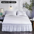 thumbnail image 2 of Falda de cama abatible cama elástica ajustable colchón de poliéster con volantes colchón decoración suministros de cama, 200x200 + 40, blanco Speravity HA004051-02, 2 of 7
