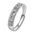 thumbnail image 1 of Anillos de riqueza de protección de Mantra, amuleto de declaración de tropas valientes, joyería chapada en plata abierta budista de la suerte para mujeres, 1 of 5