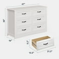 thumbnail image 3 of Dresser for Bedroom, Asofer 6-Drawer White Dresser with Metal Handle, Chest of Drawers for Living Room, 3 of 6