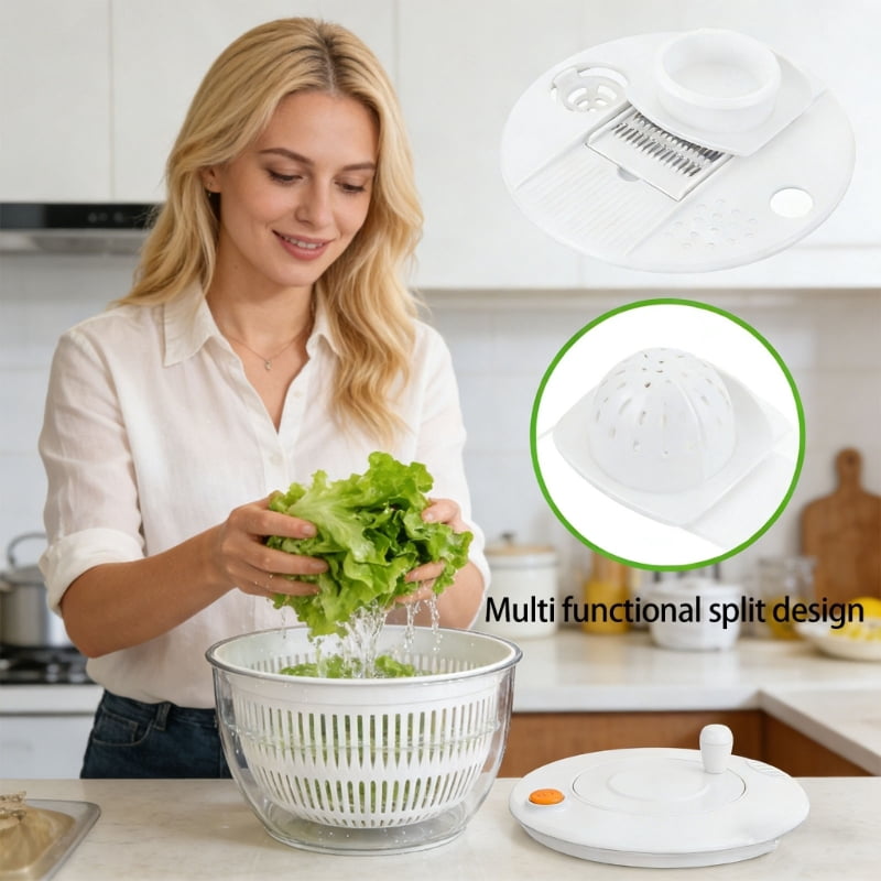 Large Capacity Food Processor for Slicing Vegetables and Drying Salad Home Kitchens Featurings Visual Designs
