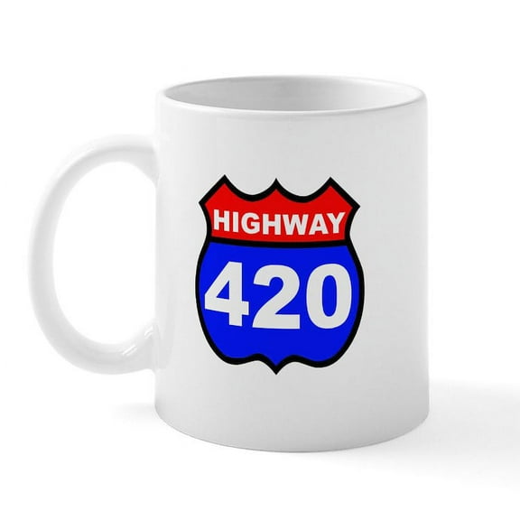 CafePress - Highway 420 Mug - 11 oz Ceramic Mug - Novelty Coffee Tea Cup