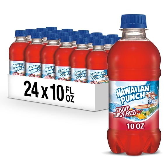 Hawaiian Punch Fruit Juicy Red Juice Drink, 10 fl oz bottles, 24 Count (4 Packs of 6)