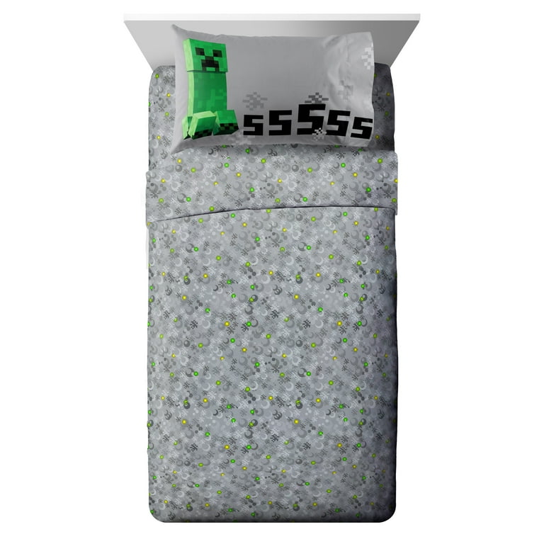 Jay Franco Minecraft Creeper 5 Piece Full Bed Set Videogame