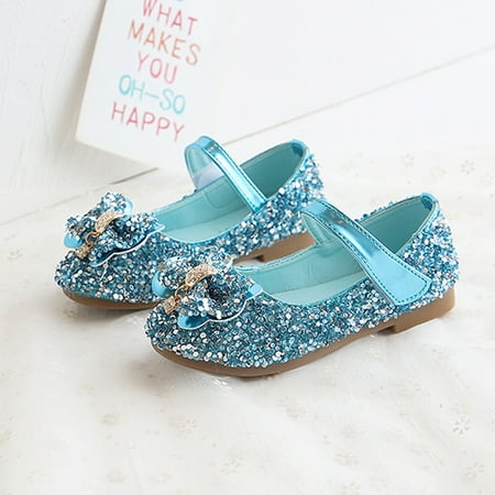 

Hunpta Leather Shoes For Kids Toddler Sandals Bow Shoes Crystal Kids Girls Princess Non-Slip Shoes Fashion Baby Shoes