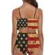 thumbnail image 5 of Trajes de baño Amzcrzy Tankini para mujer, trajes de baño, traje de baño de bikini con control de abdomen, conjunto de traje de baño con volantes para mujer, multicolor, L, 5 of 5