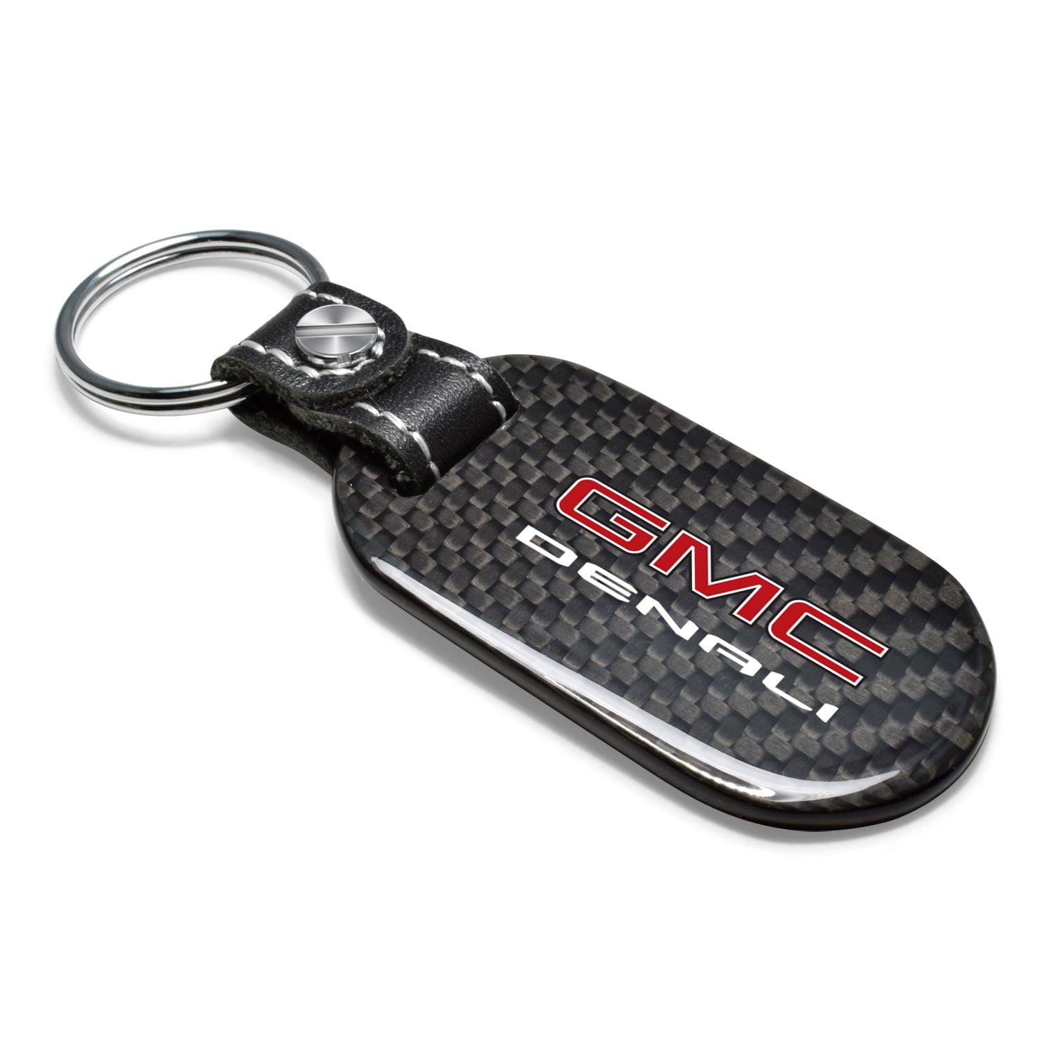 iPick Image for GMC Denali Real Black Carbon Fiber Tag Style Key Chain, Official Licensed