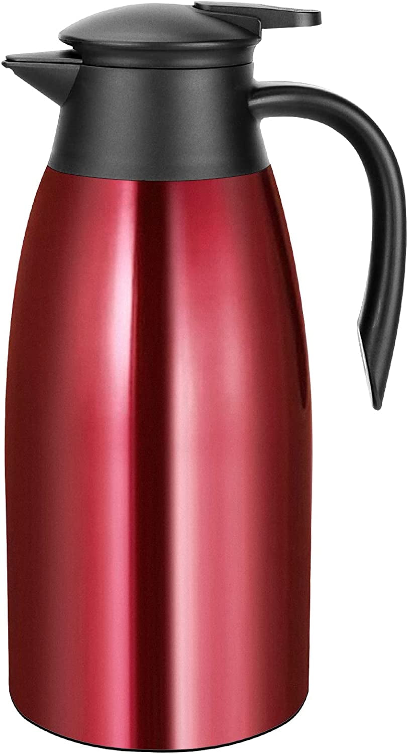 Vermida iSH09-M423901mn 68 Oz Thermal Coffee Carafe,2 Liter Stainless Steel  Thermos Carafe,Double Wall Insulated Coffee Server,Fully Sealed Coffee Ther
