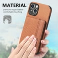 thumbnail image 5 of SaniMore for iPhone 14 Plus (6.1" 2022) Case, PU Leather Carbon Fibre Pattern, Flip Wallet Card Slots RFID Blocking Magnetic Car Mount Shockproof Anti-fall Protective Shell, Brown, 5 of 7