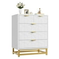 thumbnail image 3 of Solution de Rangement Moderne – Commode à 5 Tiroirs pour Entrée, Chambre, Couloir – Pattes en Métal Robustes, Tiroirs Spacieux, Design Contemporain – Couleur Blanche, 3 of 7