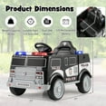 thumbnail image 3 of Gymax Kids Ride on Police Car w/ 3 Speeds Megaphone Music FM Radio Flashing Lights, 3 of 10
