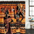 thumbnail image 2 of Black Orange Girls Boho Shower Curtain, Waterproof Shower Curtains for Bathroom, Vintage Ethnic Tribe Abstract Art Washable Fabric Bathtub Curtain Set Bath Decor with 12 Hooks Standard 72"x72", 2 of 8