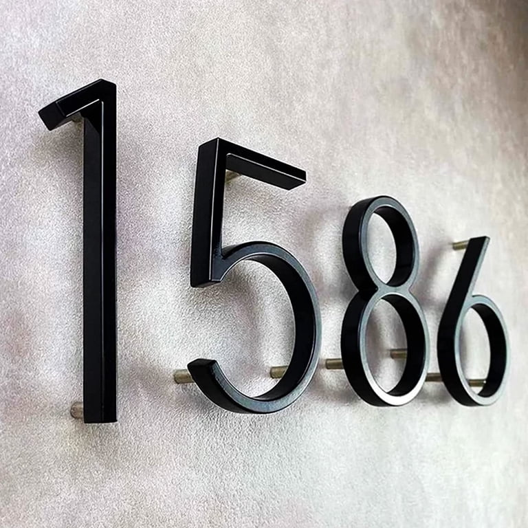 5 Inch Self-Adhesive Stainless Steel House Numbers - Modern Address Numbers For Outside, Garden, Or Door