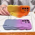 thumbnail image 2 of Compatible with Samsung Galaxy S23 Ultra 6.8" Case, Cute S23 Ultra Phone Case with Wrist Strap Wristband Stand Camera Lens Protect Wavy Frame Soft Shockproof Gradient Cover for Women (Orange Yellow), 2 of 9