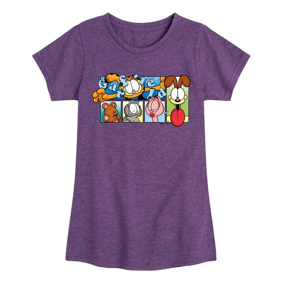 Garfield - Character Grid Fitted Short Sleeve Graphic T-Shirt