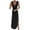Black, variant on IROINNID Women's V-Neck A-Line Dress Fashion Casual England Loose Sleeveless Solid Floor-Length Dress