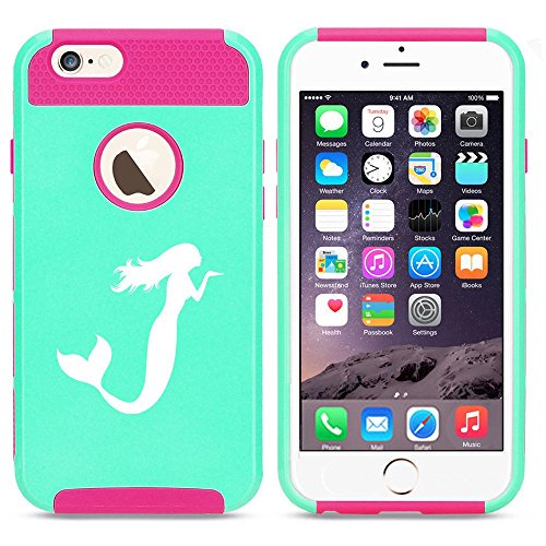 Apple Iphone 6 6s Shockproof Impact Hard Case Cover Mermaid Light Blue Hot Pink Mip Walmart Com Walmart Com
