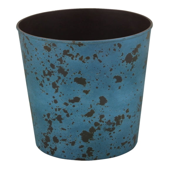 Cheungs PP-100RB 10.5 in. Round Tapered Recycled Plastic Planter, Rustic Blue