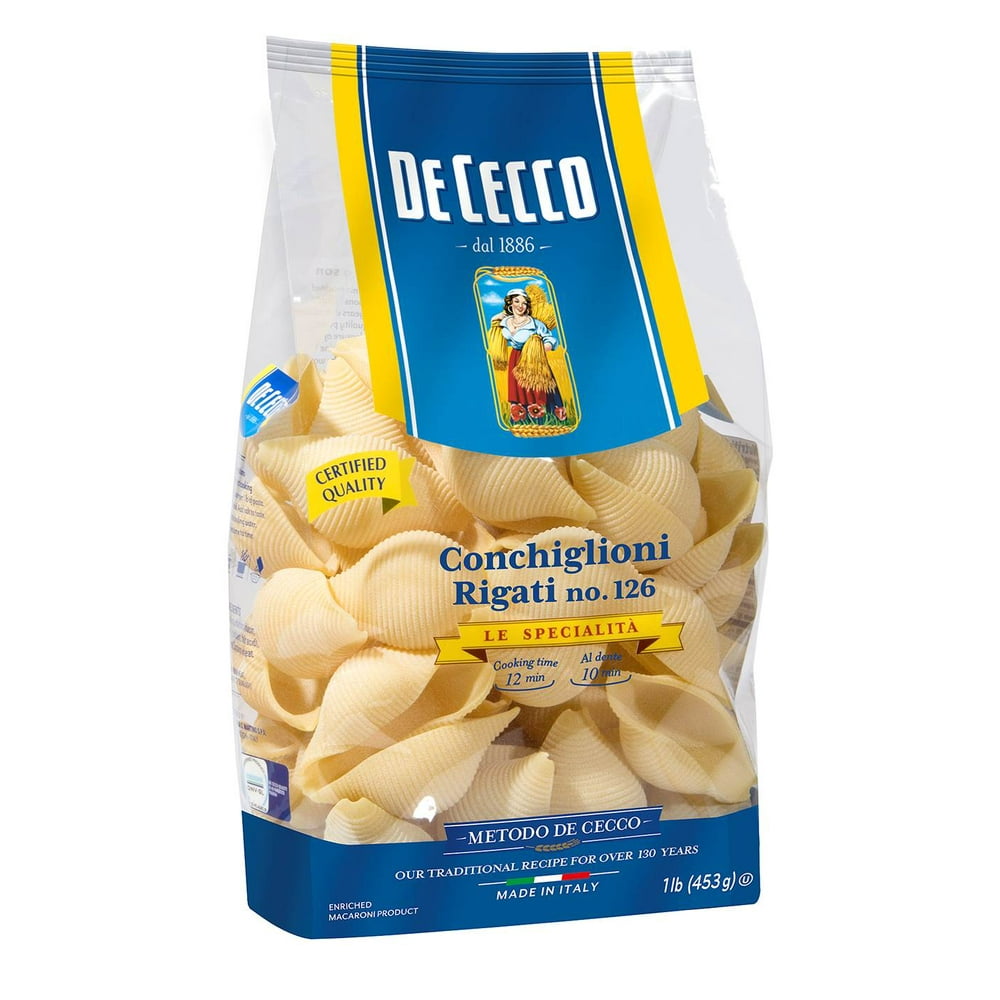 De Cecco Conchiglioni Rigati no.126 Pasta, 16 oz