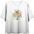 thumbnail image 4 of A Bubbly New Year Women's White Crew Neck Short Sleeve Crop Tee-Small, 4 of 6