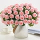 thumbnail image 1 of Rosas artificiales de seda | 10 rosas artificiales realistas para bodas y decoración del hogar | Ramo de tela para jarrones, fiestas y San Valentín, 1 of 6