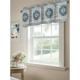 thumbnail image 6 of Vintage Boho Curtain Valances for Windows, Retro National Flower Textured Blue Kitchen Valance Window Treatment, Light Filtering Block Curtains for Bathroom/Bedroom/Living Room 42'' x 12'', 6 of 9