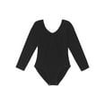 thumbnail image 3 of inhzoy Kids Girls Basic Long Sleeves Ballet Dance Unitard Gymnastics Leotard Dancewear Black 6-7, 3 of 5