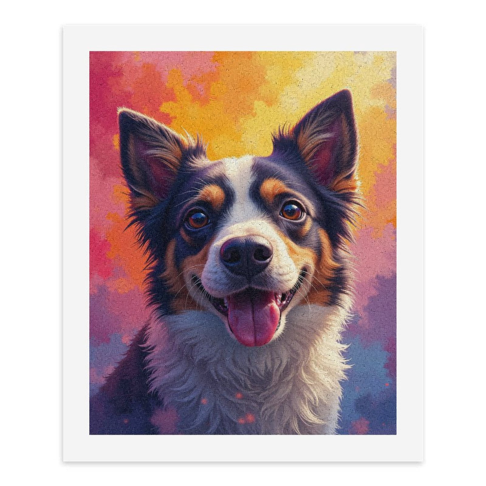 Paint By Numbers Kit for Adults Beginner - DIY Dog Joyful Vibrant Sky Art Canvas Painting Kits for Adults, Frameless Paint By Number for Adults for Home Wall Decor 16x20 Inch