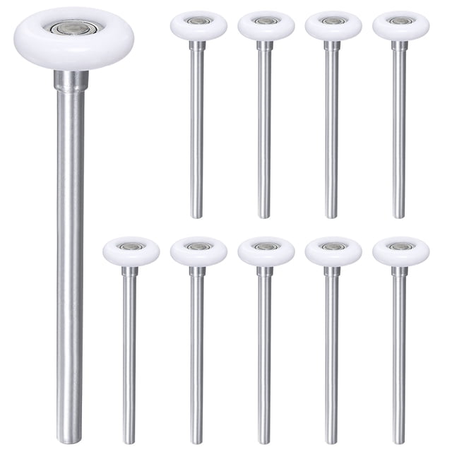 Unique Bargains 10 Packs 1.8' Rouleaux de Porte de Garage en Nylon pour 2' Piste, 7' Roues de Porte de Garage Tige, 6200zz Roulement 11 Boules, Blanc