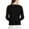 thumbnail image 3 of INSPIRE CHIC Women's Lightweight Sweater Crewneck Button Down Long Sleeve Cardigan L Black, 3 of 6