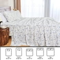 thumbnail image 3 of EnvioHome 100% Cotton Bed Sheets, 3 Piece - Cool & Crisp Cotton Percale Twin XL Bed Sheets - Blue Floral, 3 of 6