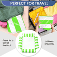 thumbnail image 6 of Inflatable Pool Float Hammock, Striped Water Lounge Chair for Adults, 300 Lbs Capacity, 4 Buoyant Pillows, Foldable, 47x48 Inches- Green, 6 of 6