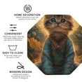thumbnail image 3 of Naloa Sunflower Meditating Cat Leather Coasters for Drinks, Durable Drink Coasters 4 Set for Tabletop Protection, Luxurious Home Décor and Housewarming Gift ( {designName})Octagon, 3 of 6