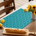 thumbnail image 3 of Placemats Set of 6, Turquoise Plaid Place Mats Diamond Texture Tablemats Washable Placemat Table Decoration for Kitchen Table Dinner Party Home Decor Indoor Outdoor 13x19 Inch, 3 of 9