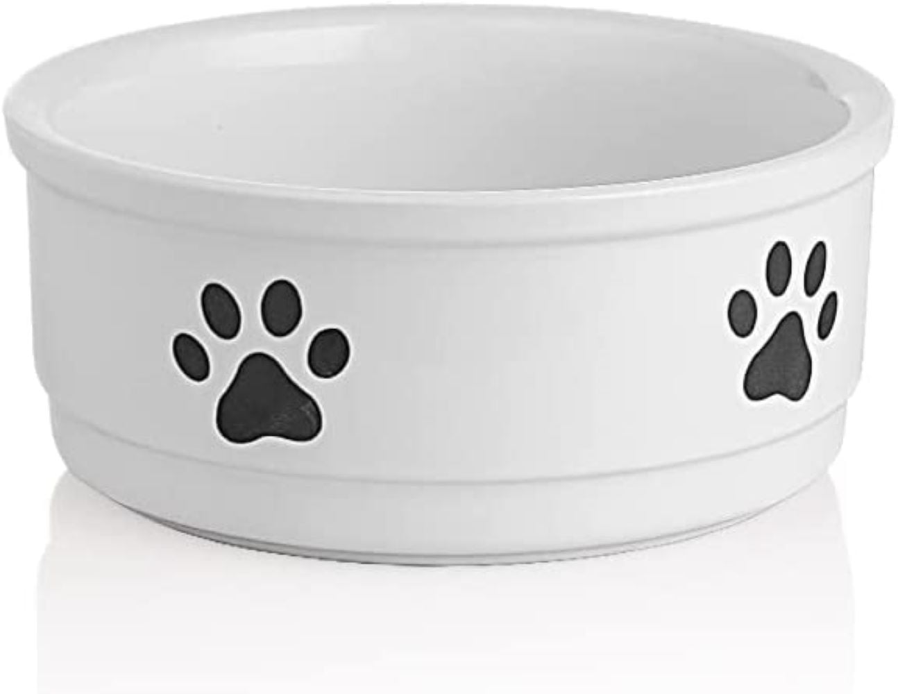 SWEEJAR Ceramic Dog Bowls with Paw Pattern, Dog Food Dish for Small ...