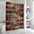 thumbnail image 6 of Western Barn Door Bathroom Shower Curtains with 12 Hooks Waterproof Shower Curtain for Stalls and Bathtubs Vintage Farmhouses Wooden Door Brown Decorative Bathroom Privacy Curtain 36x72 Inches, 6 of 9