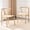 Natural Wood*2, variant on Hi loPres Set of 2 Modern Y-Shaped Dining Chairs with Woven Seat, Iron Armchair in Natural Wood Finish for Kitchen and Cafe