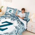 thumbnail image 3 of jejeloiu Watercolor Ocean Shark Bed Sheets,Coastal Alphabet Print Z Full Size Sheets For Boy,4-Piece,1 Flat Sheet, 1 Fitted Sheet and 2 Pillowcases, 3 of 6