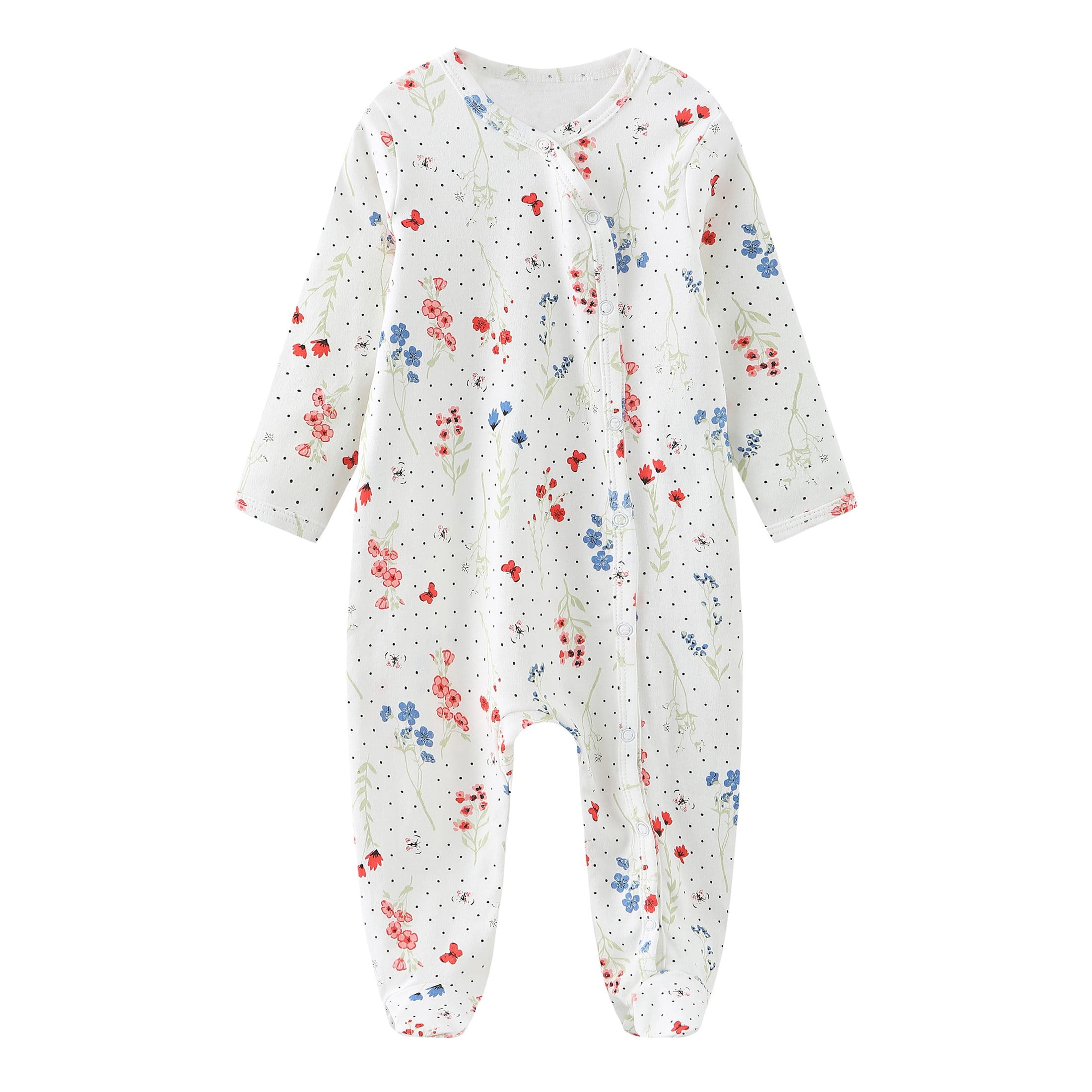 Zavbaby Unisex Newborn 3 Pieces Sleep´N Play Footed Pajamas Cotton Cartoon Rompers Infants Outfit ，Size:0-12Months