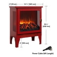 thumbnail image 3 of Hommoo Freestanding Portable Electric Fireplace Stove Heater with 3D Flame Effect, Red, 3 of 6