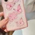 thumbnail image 3 of Compatible with Samsung Galaxy S25 Ultra Phone Case,Glitter Bling Shiny Star Sequin Butterfly Printing,Matte Cute Curly Wavy Frame,Shockproof Anti-fall Soft TPU Aesthetic Clear Phone Case,Pink, 3 of 8