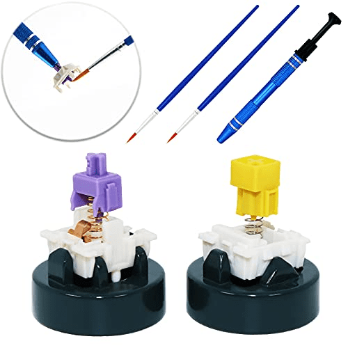 Metal Switch Opener for Gateron Kailh Cherry MX Switches, 5 PCS Keyboard Lube Kits with Stem Holder Switch Lubrication Pen Mechanical Keyboard Lube Station Set