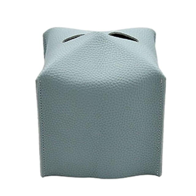 Soporte para caja de pañuelos de cuero, decoración portátil para mesitas de noche Verde