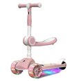 thumbnail image 1 of 2-in-1 Kids Scooter for Ages 2-12: Foldable 3-Wheel Design with Adjustable Handlebar, LED Lights, Built-in Music Box, Gravity Steering, Dual-Mode (Sit/Stand) Riding, Safety Brake & Pressure-Resistant, 1 of 7