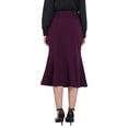 thumbnail image 4 of Falda de cola de pez elegante para mujer Inspire Chic, con cintura alta y cinturón, falda midi de trabajo, talla 2XL, color púrpura, 4 of 5