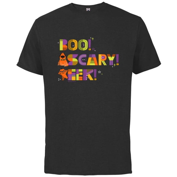 Disney and Pixar Halloween Boo! Scary! Eek! Jack-Jack & Dug - Short Sleeve Cotton T-Shirt for Adults - Customized-Black