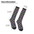 thumbnail image 2 of Goofa Mardi Gras Carnival3 Pattern Adult Stockings, Color-Block Knee High Socks, Comfortable and Breathable, Soft and Stretchable, Sports, and Decoration, 2 of 5