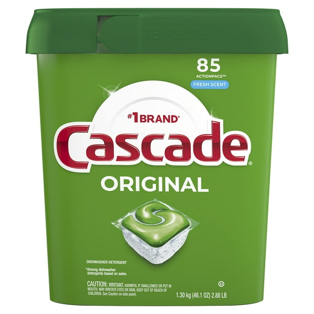 Detergente para lavavajillas Cascade ActionPacs Fresh Scent, 85 unidades