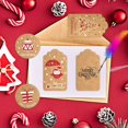 thumbnail image 4 of Etiquetas navideñas de papel kraft de estilo D100 piezas con cordón, etiquetas navideñas de papel kraft marrón, sello y etiqueta para envolver regalos de Navidad, 10 diseños para, 4 of 5