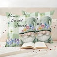 thumbnail image 3 of Green Gnomes Outdoor Waterproof Pillow Covers, Spring Botanical Flowers Buffalo Plaid Decorative Square Throw Pillowcase Sofa Cushion Sham for Patio/Couch/Chair, 24"x24" 2 Pack, 3 of 8